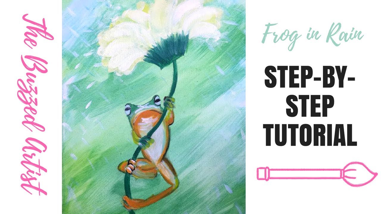 COLORFUL FROG IN THE RAIN | Acrylic Painting for Beginners
