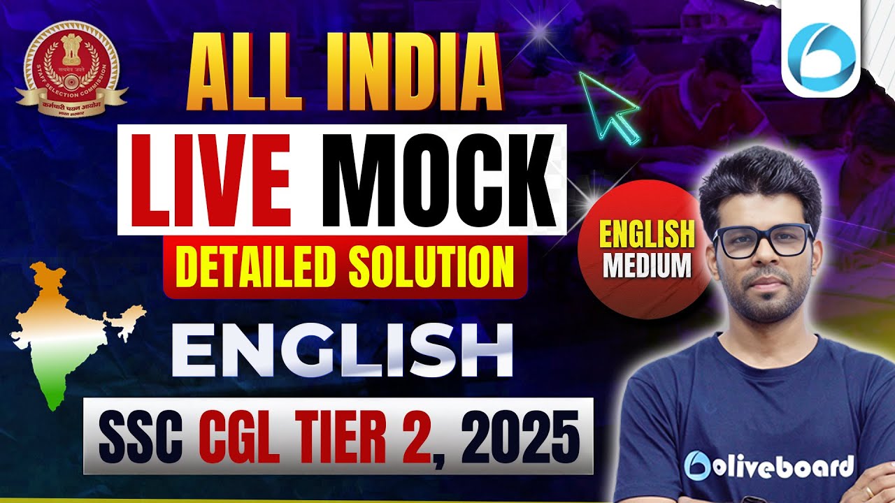 SSC CGL Tier 2 2025 English Mock Test | 10 Nov LIVE Solution & Questions English Language
