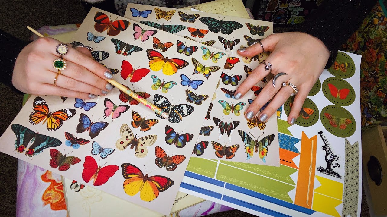 ASMR Scrapbooking Supplies 🦋 Up-Close Whispering To You For Sleep