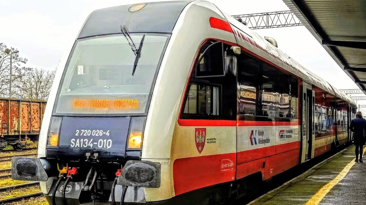 Odjazd z Piły gł SA134-010 jako KW do Krzyża Wlkp. 