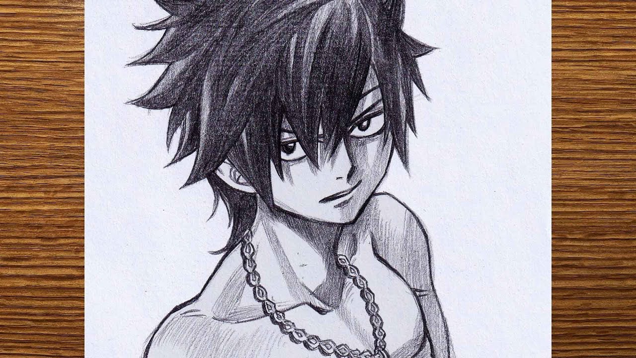How to draw Gray Fullbuster from Fairy Tail | step by step | anime sketch