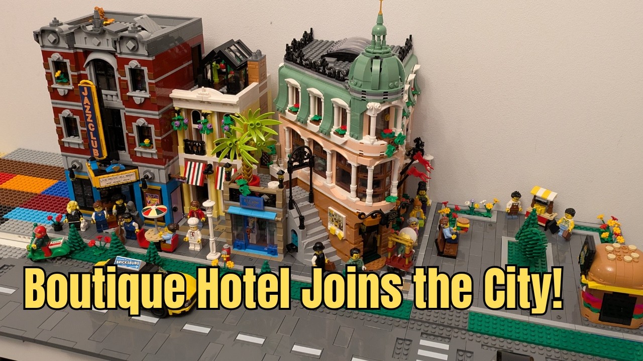 My LEGO Shelf City Gets the Boutique Hotel! (10297 Build & Placement)
