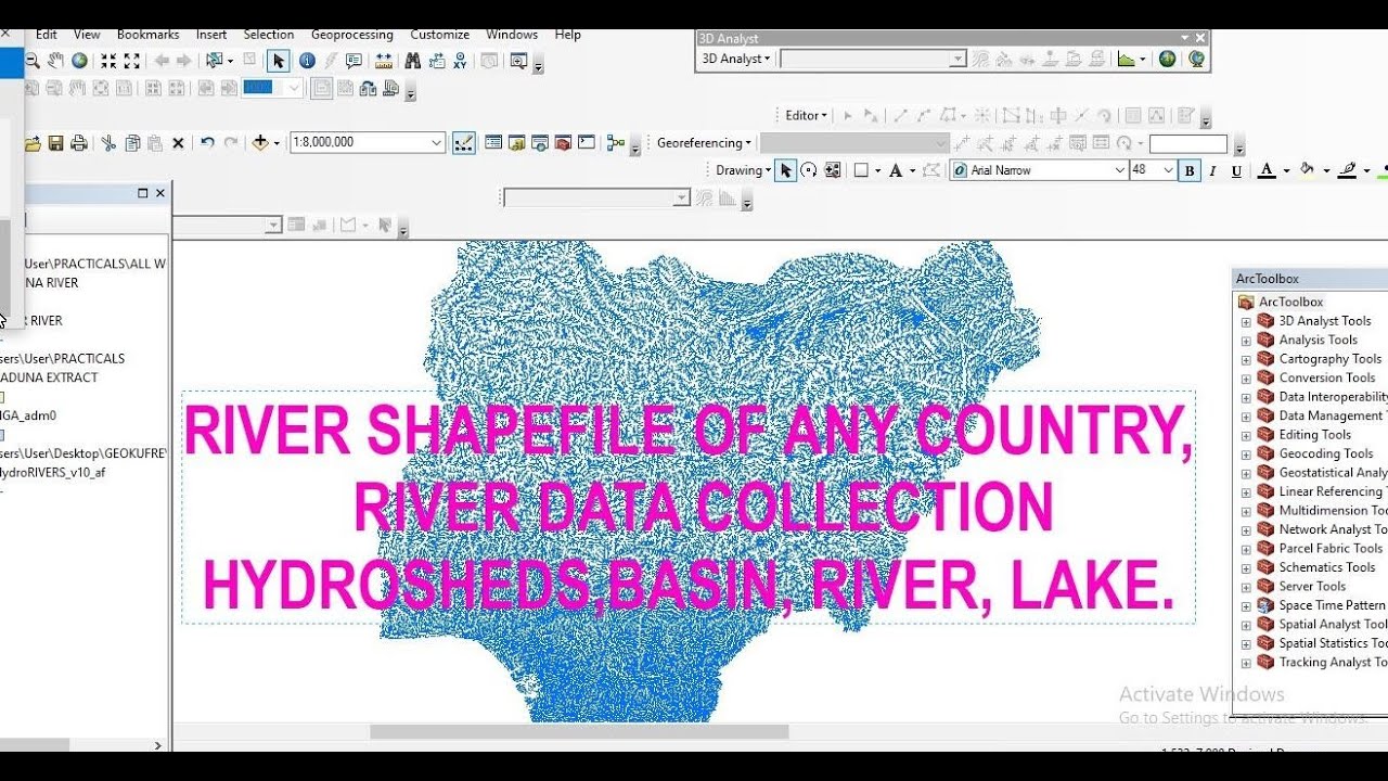 How To Download  River Shapefile Of Any Location And Small Region |River Data Collection ,Hydroshed|
