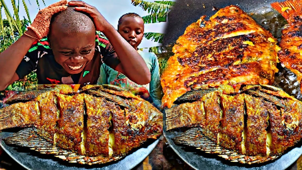 BANANA FRIED FISH |Street Food Cooking In The Village #thevillageboycookingchannel 