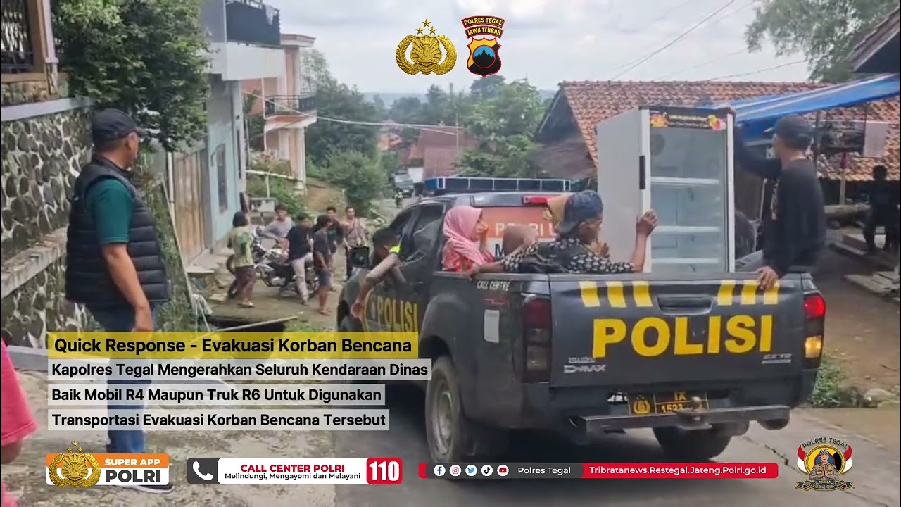Polres Tegal Melakukan Quick Responce ​bencana tanah bergerak