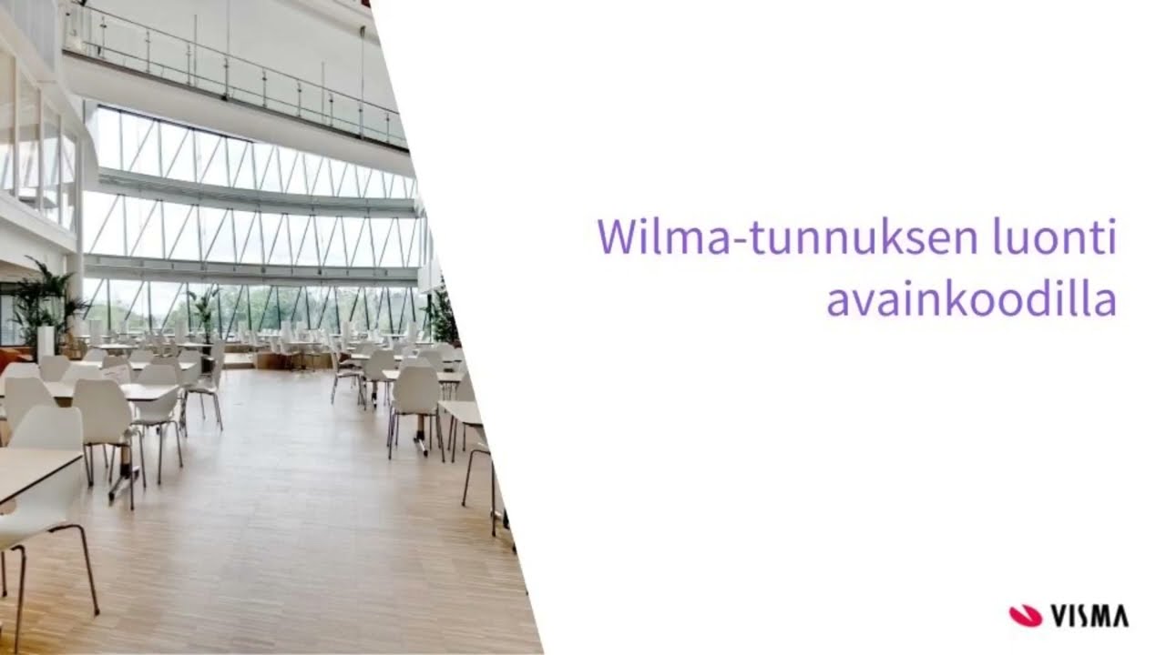Wilma-tunnukset: huoltajan ohje tunnuksen luomiseen avainkoodilla