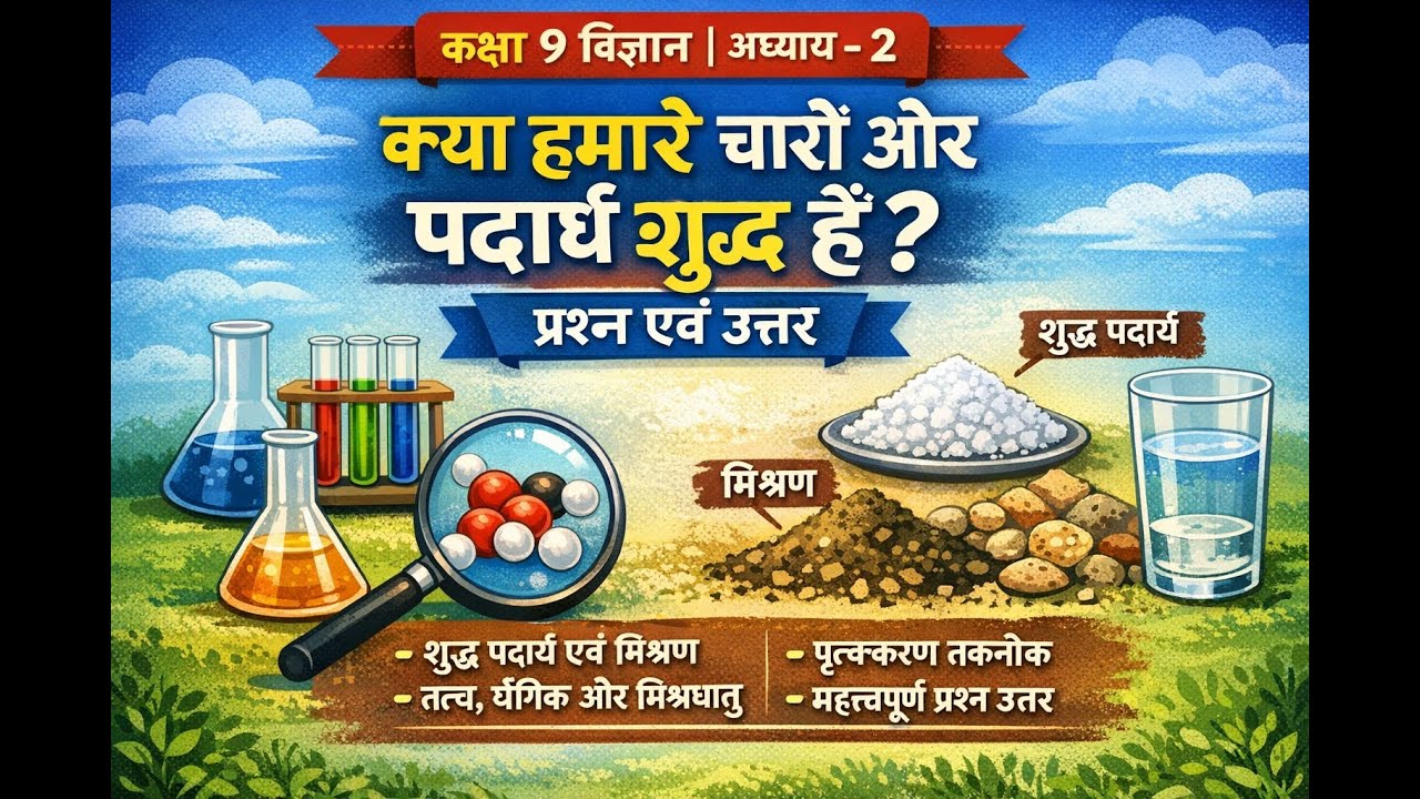 कक्षा 9 विज्ञान अध्याय 2 | क्या हमारे चारों ओर पदार्थ शुद्ध हैं? | NCERT प्रश्न-उत्तर | Class 9 Scie