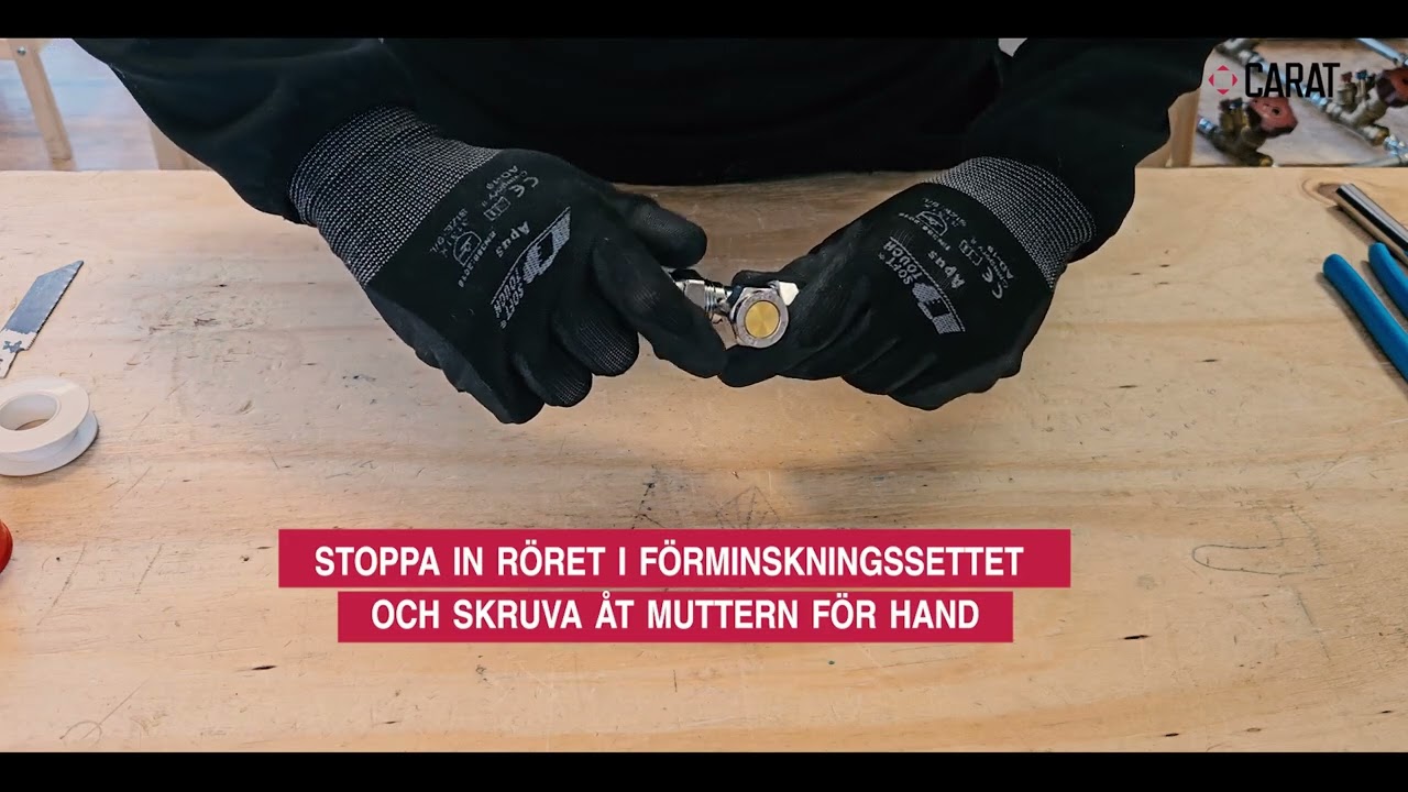 Montera klämringskoppling med förminskningsset