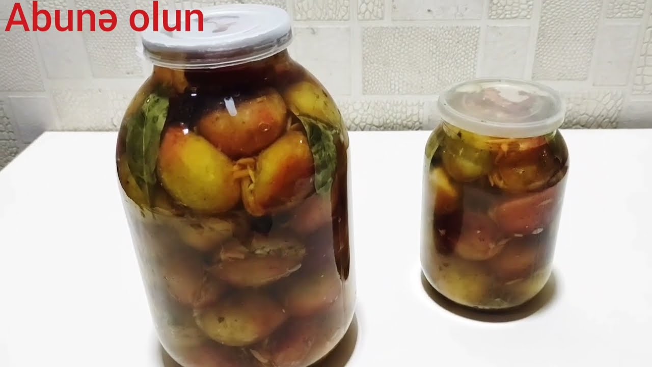 İçi doldurulmuş gavalı turşusu.Fərqli və dadlı Фаршированные сливы #turşular  #turşutarifi