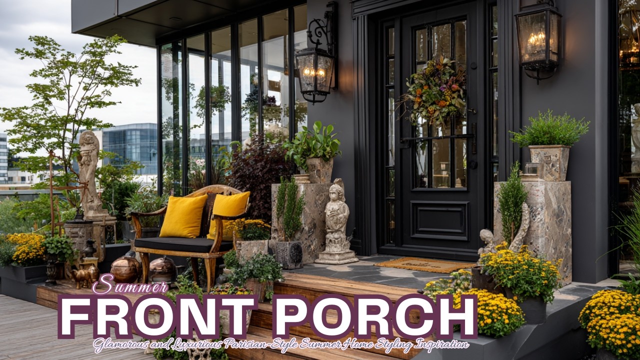 Bold and Elegant Garden Front Porch Decor Ideas 2025: Glamorous & Luxurious Parisian-Style Summer