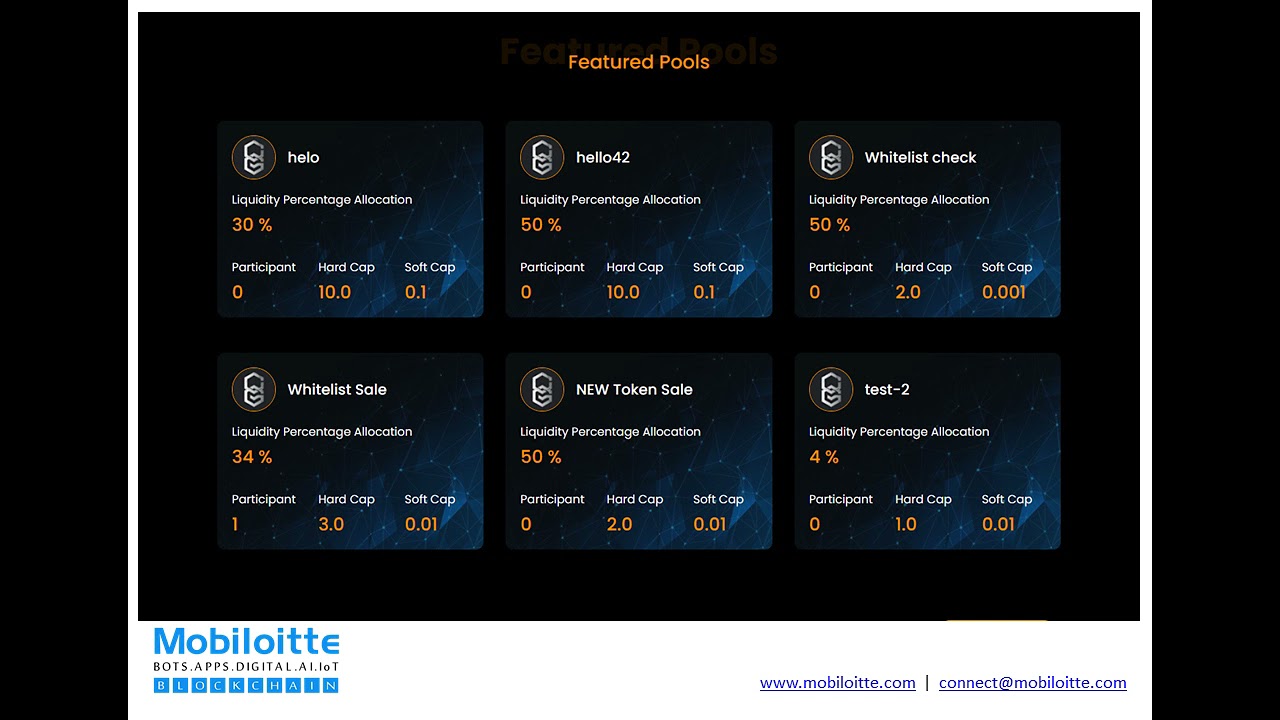 IDO Launchpad Platform Developed by Mobiloitte Team | Portfolio