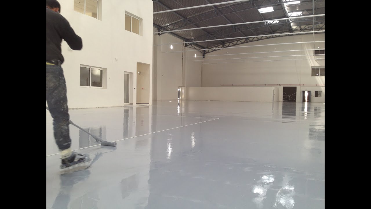 Chantier Résine epoxy sur le sol d'une unité industrielle à Nouaceur +212600390363