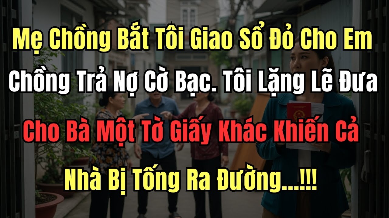 Mẹ Chồng Bắt Tôi Giao Sổ Đỏ Cho Em Chồng Trả Nợ Cờ Bạc. Tôi Lặng Lẽ Đưa Cho Bà Một Tờ Giấy Khác Khiế