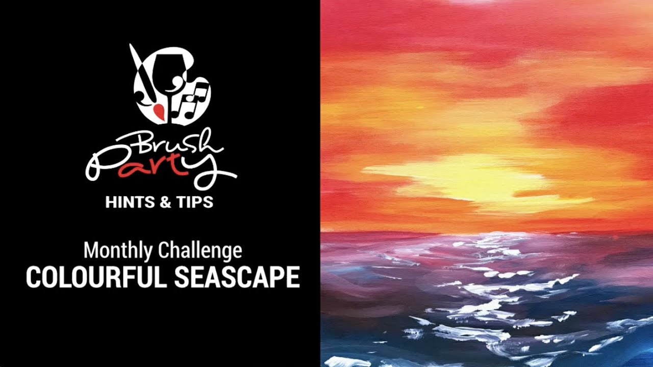 The Brush Party Club March Challenge - Colourful Seascape