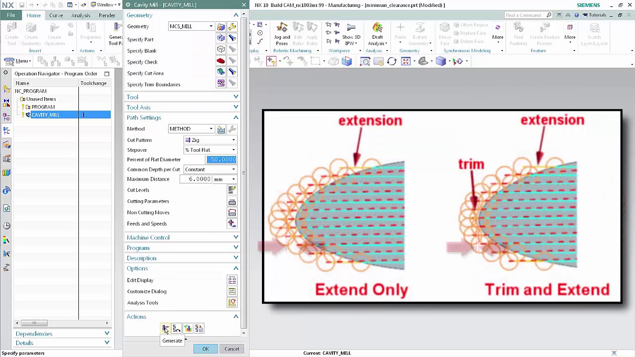 Minimum Clearance in Non Cutting Moves in NX CAM