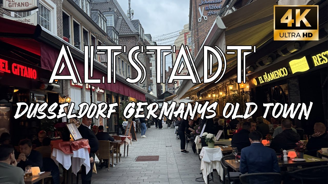 Altstadt, D&uuml;sseldorf&rsquo;s old town, Germany Walkthrough Tour in 4K