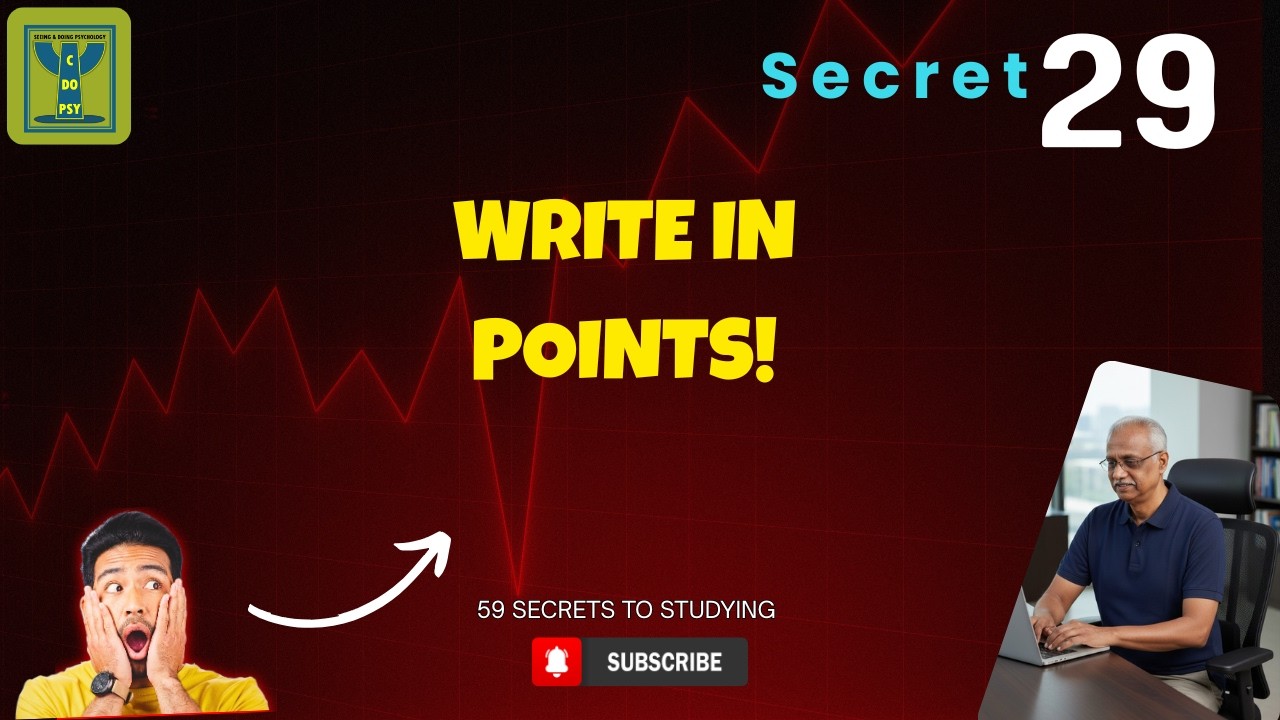Secret 29/59: Write Point by Point While Practicing | Exam Writing Strategy | Secrets to Studying.