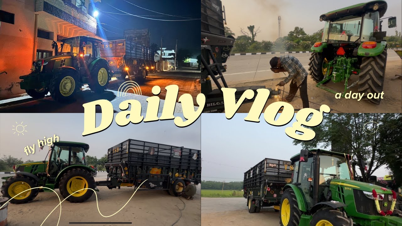 JOHN DEERE 5075e AC ਦੀ ਕਰਾਈ ਹੁਕ ਸੈਟ। TSB ਟਰਾਲੀ ਦੀ ਕਰਾਈ ਹਵਾ ਚੇਕ॥#sandhufarm @TaraSinghBilgaTSB 