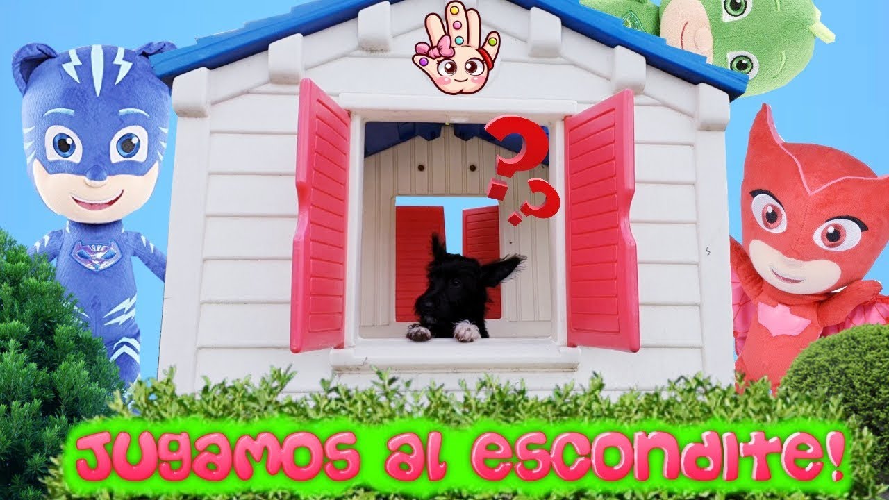 PJ MASKS ¡ Jugamos al Escondite con perrito cachorro ! Juguetes en español