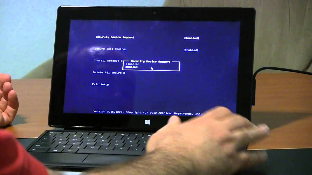 Surface Pro как войти в BIOS или UEFI