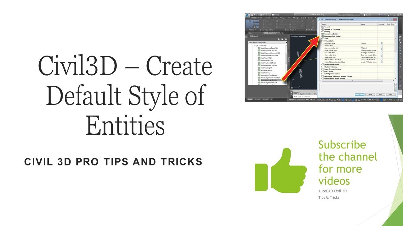 Civil3D &ndash; Create Default Style of Entities