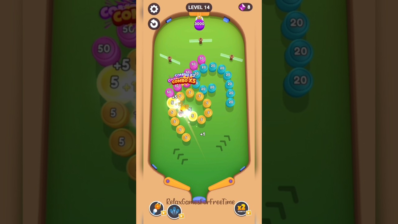 Pinball - Smash Arcade - Level 14 gameplay arcade action numbers ball shooting relaxing hyper game