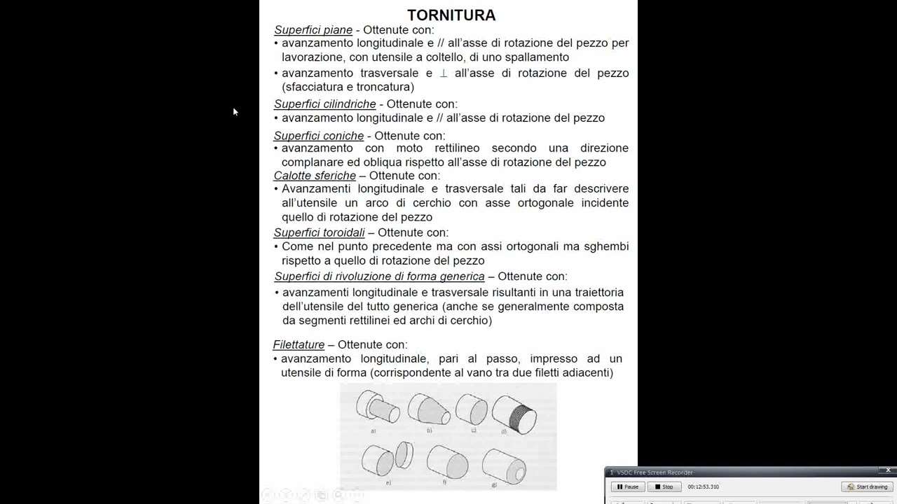 1 LEZIONE BIS - LAVORAZIONI PER ASPORTAZIONI TRUCIOLO INTRODUZIONE E TORNITURA RIPASSO
