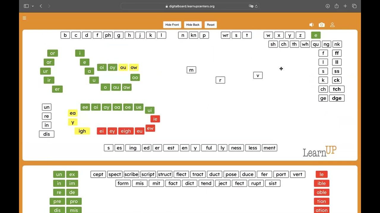 Overview of the LearnUp Digital Phonics Board