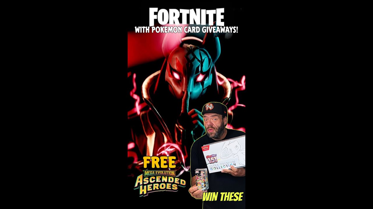 Fortnite With FREE Pokemon Card Giveaways!!  #pokemontcg #pokemon #fortnite