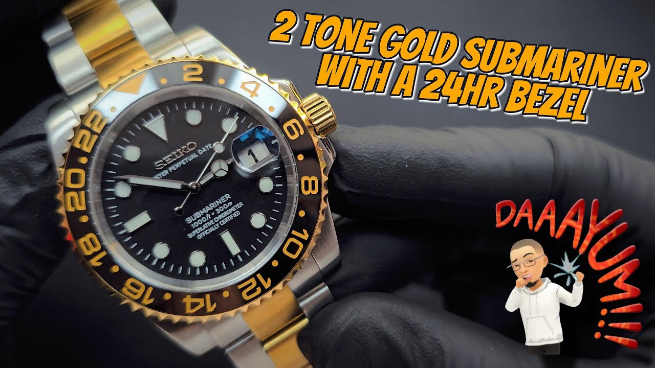 Two-Tone Gold Submariner Seiko Mod &ndash; Affordable Luxury Built with AliExpress Parts! ⌚💎