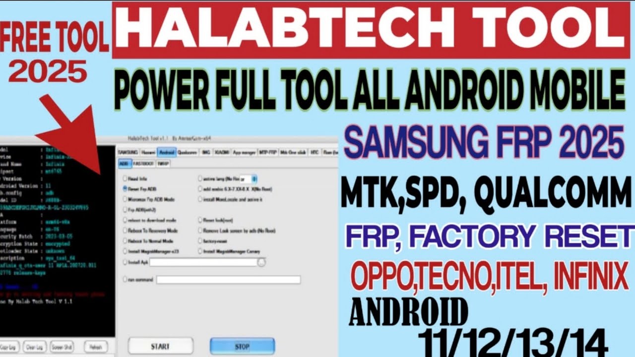 Halabtech Tool Free Tool The Ultimate Android Unlock & FRP Bypass Solution / infinix tecno samsung
