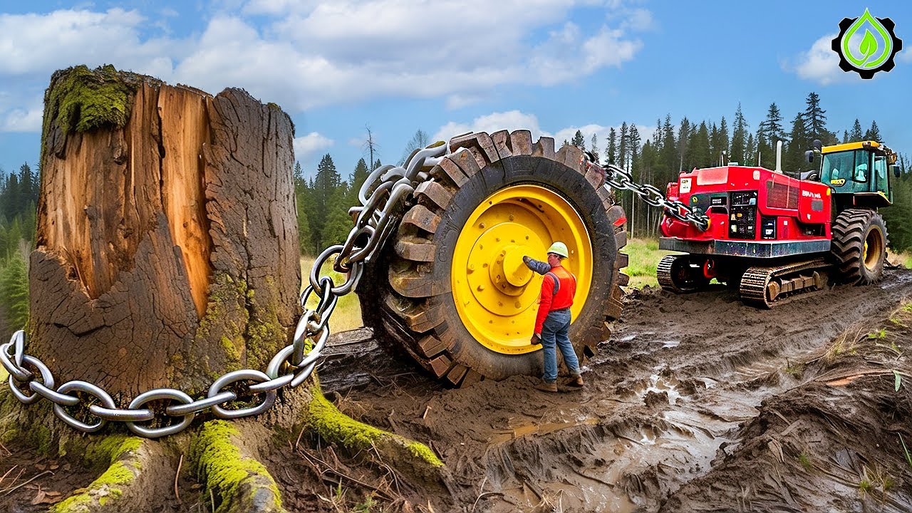 Extreme Dangerous Fastest Big Chainsaw Cutting Tree Machines | Monster Stump Removal Excavator #86