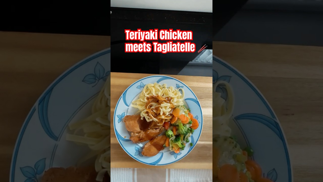 Teriyaki Chicken meets Tagliatelle 🥢#cooking #foodshorts #easyrecipe #dinnerideas #asmrcooking