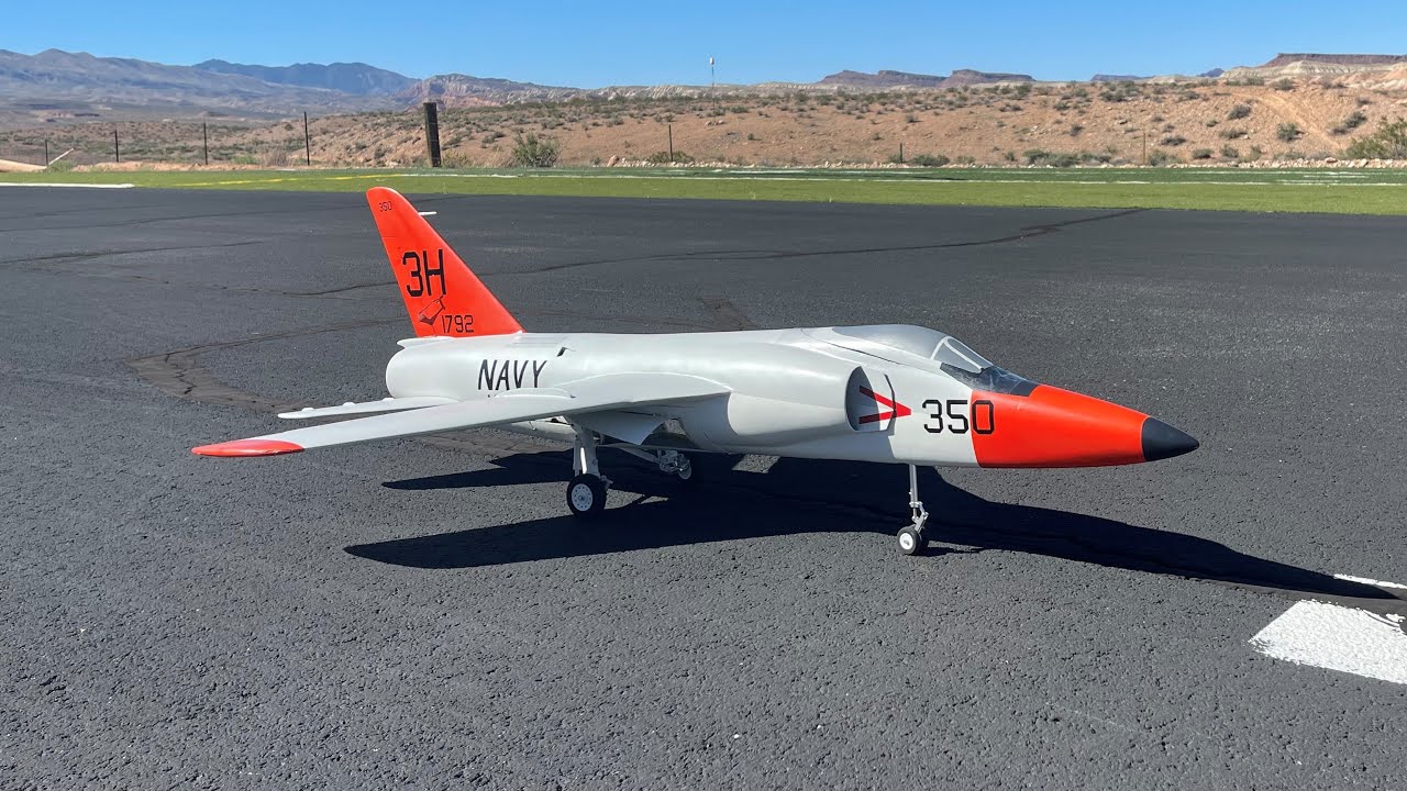 Grumman F11F-1 (F-11A) Tiger scratch-built EDF jet: MAIDEN FLIGHT at St. George, Utah!