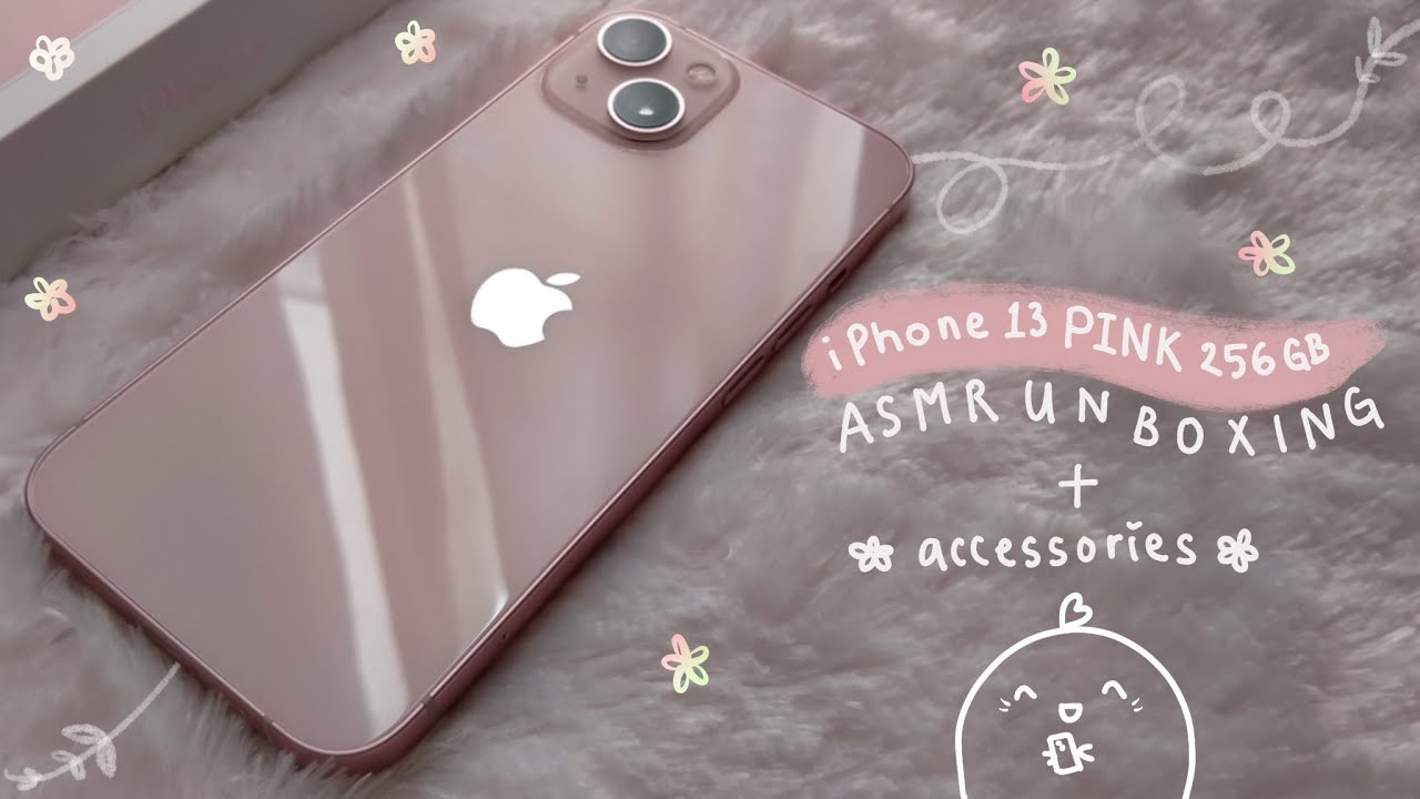 iPhone 13 PINK 🥰 ASMR Unboxing + Accessories 🎀
