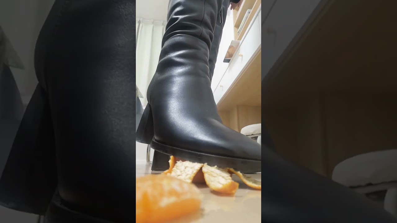 Put on high boots and crush fruits with milk, living under boots