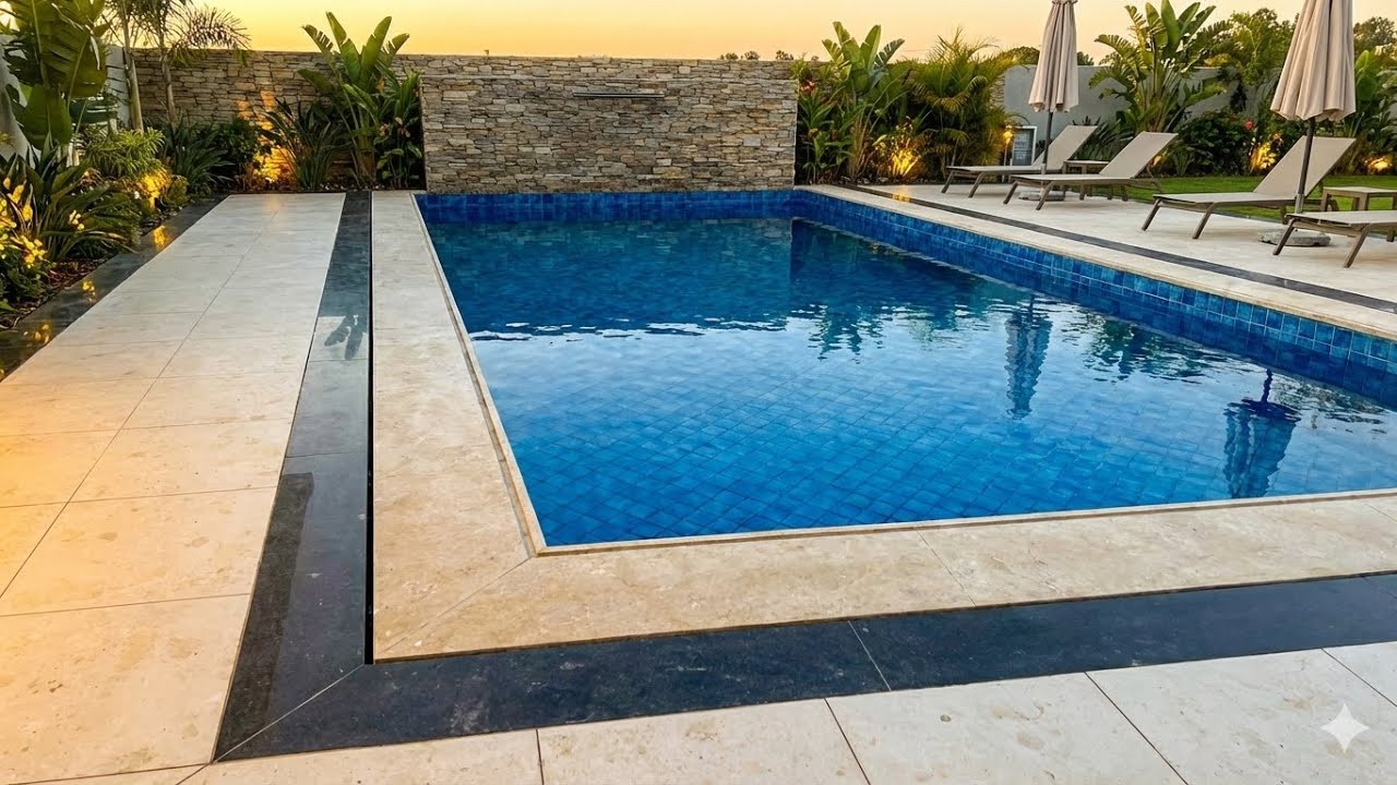 Пошаговая установка плитки для бассейна | От начала до конца (мозаика и прилегающая плитка)