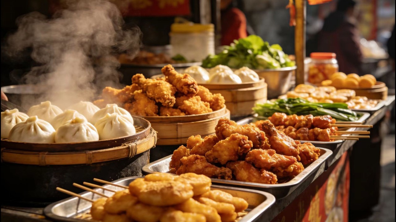 美食超多的中国首都北京冬日大集，烟火气十足，价格低到震惊！各种熟食香气扑鼻，崩栗子疯狂抢购，小米酥香脆可口，炭烤羊肉串疯狂抢购，山东杂粮煎饼赞不绝口，各种美食种类繁多，人们疯狂排队