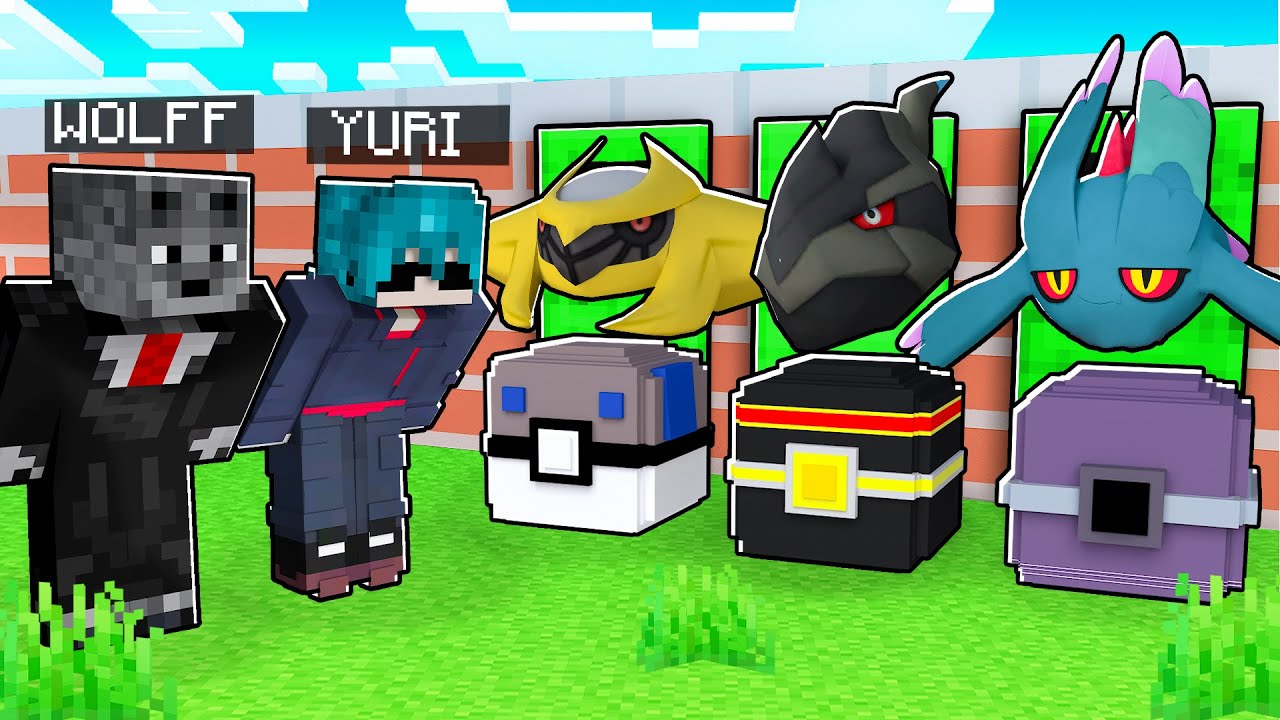 NÃO ESCOLHA a PORTA ERRADA das LUCKY PIXELMON MASTER BALL vs ULTRA BALL com POKEMON no MINECRAFT