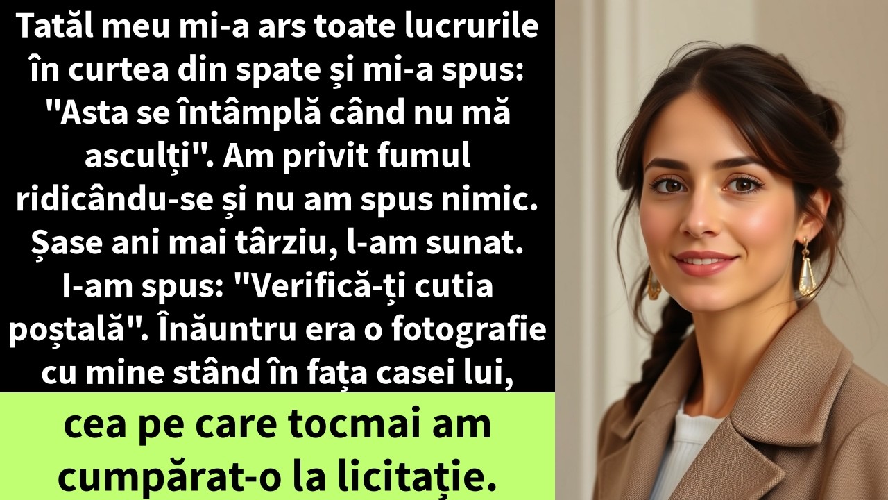 Tatăl meu mi-a ars toate lucrurile în curtea din spate și mi-a spus: 