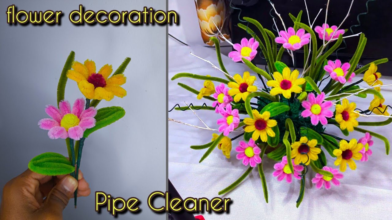 Making Pipe Cleaner Flower Decoration | DIY Craft | Beautiful New Ideas…