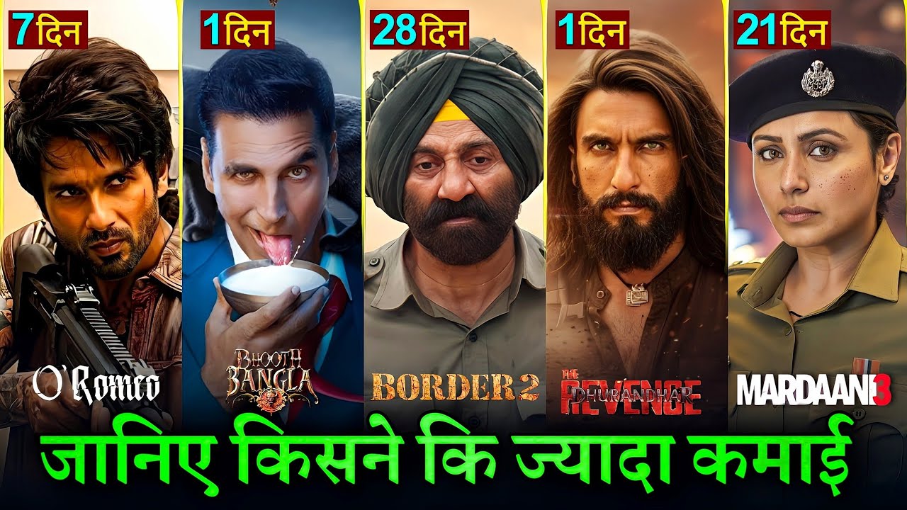 O Romeo Box Office Collection, Mardani 3, Bhoot Bangla, Dhurandhar 2, Border 2 Collection Worldwide,