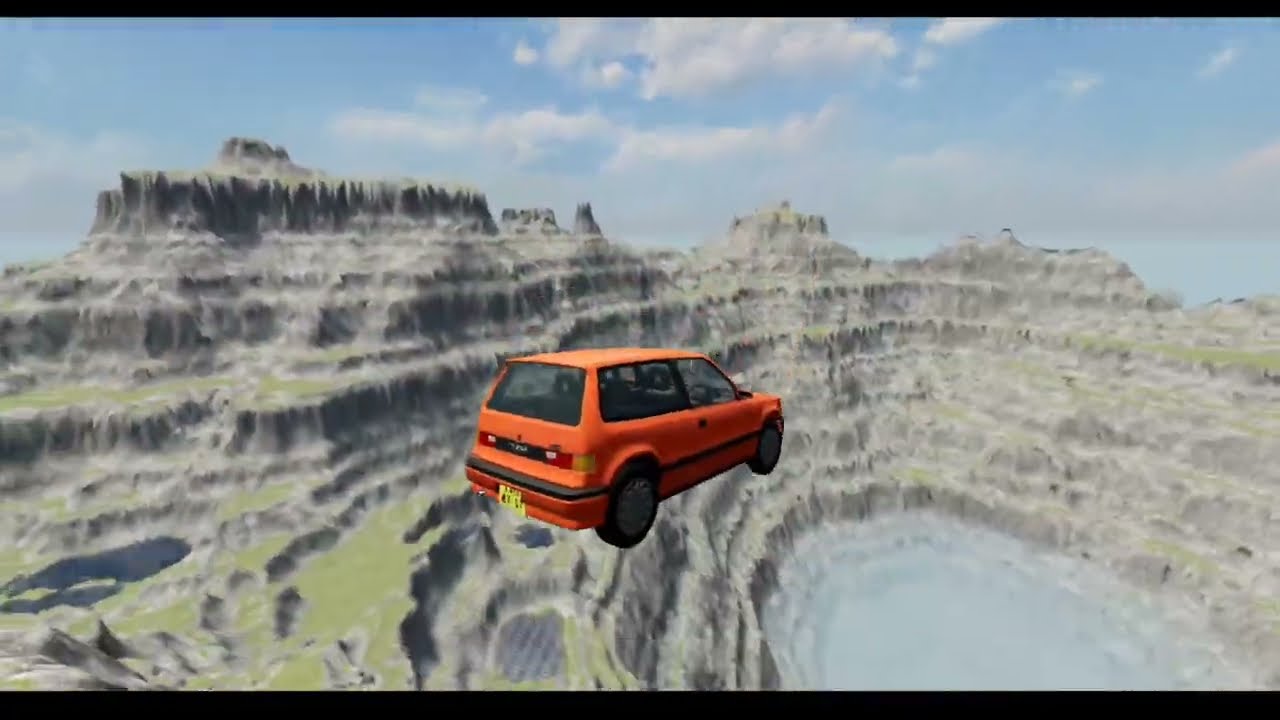 Beamng drive Cliff jump #3 (REMASTERED).
