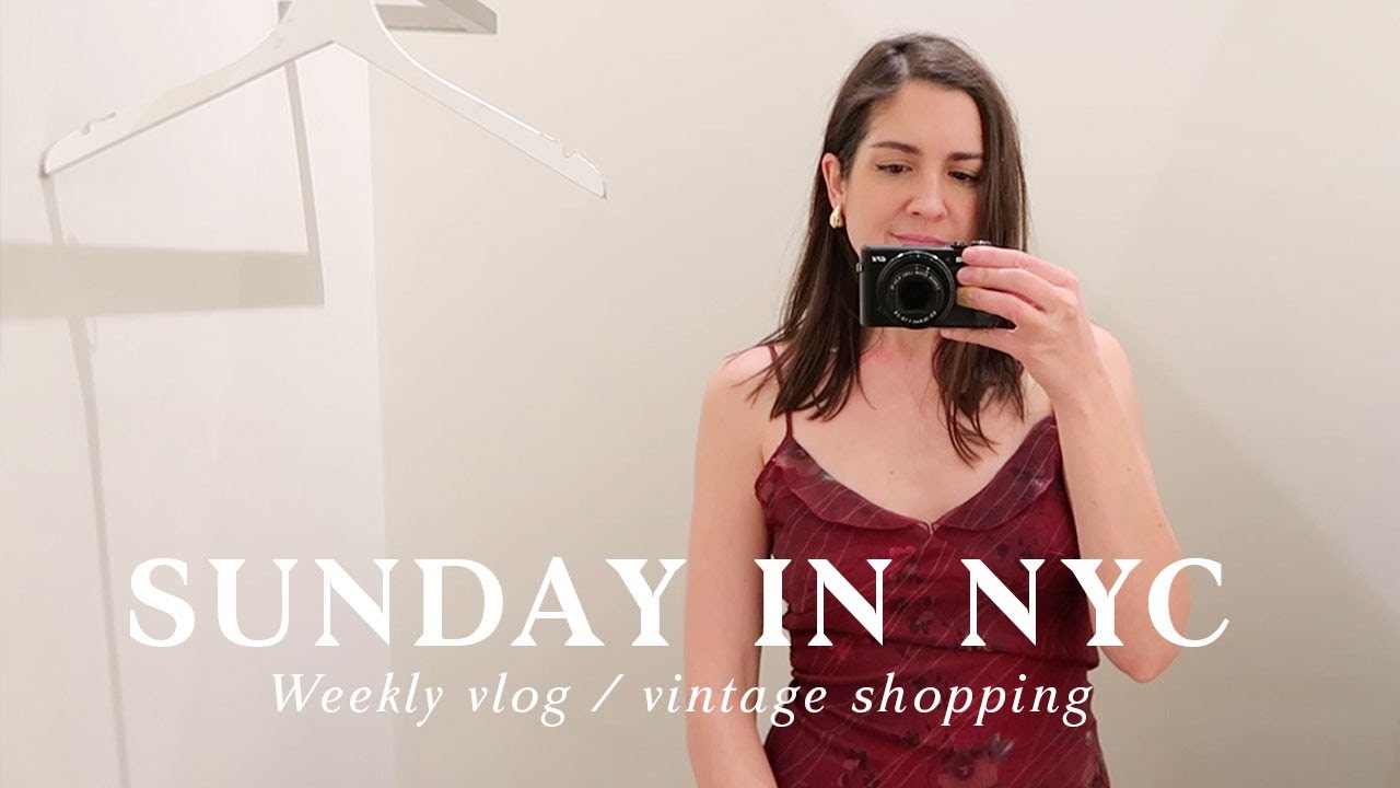 Weekly vlog NYC: vintage shopping, planting a David Austin rose, sewing a Frankie Shop inspired coat
