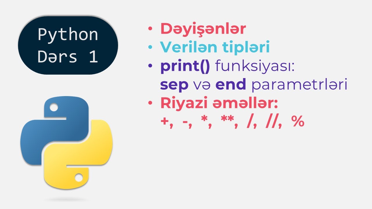 İnformatika dərsləri. Proqramlaşdırma. Python. Dərs 1