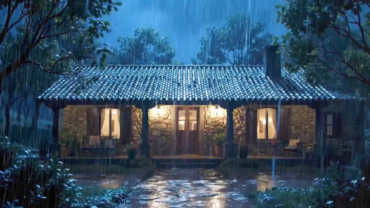 Natural Night Rain Ambience | Gentle Rain Sounds for Sleeping and Enjoying a Quiet Night Mood
