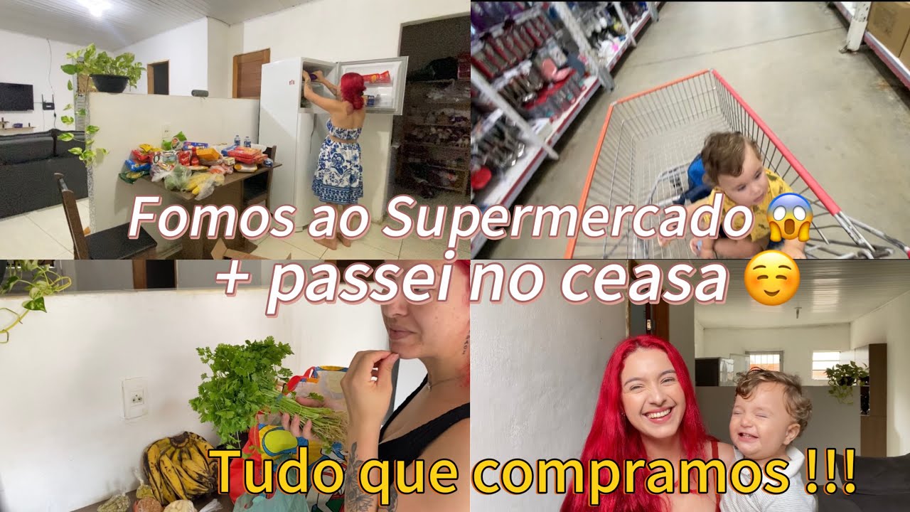 Tudo que compramos no supermercado|fui no centro da cidade 😰muita coisa ?#maternidade #comprasdomês 