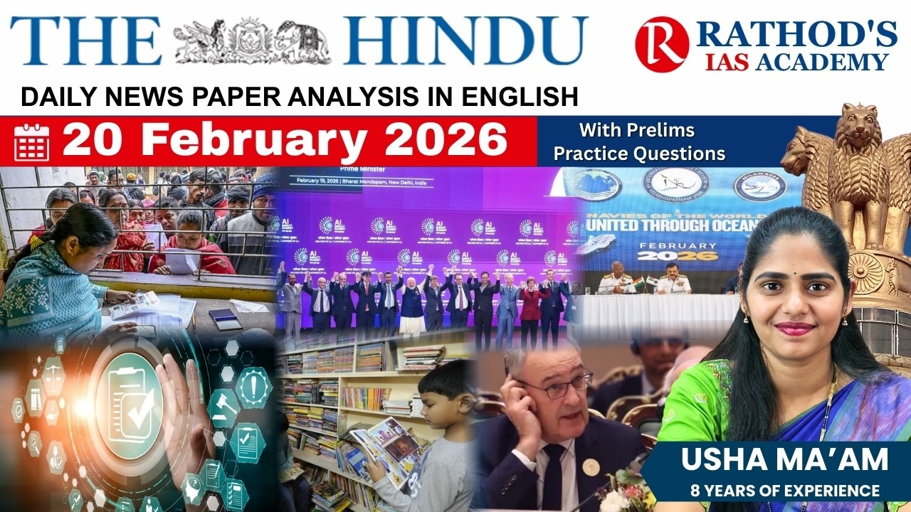 The Hindu newspaper analysis 20 February 2026 / UPSC Daily current affairs | The Hindu #upsc