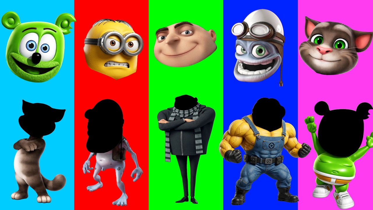 Wrong Eyes Challenge 👀 Gummy Bear, Minion, Gru & Talking Tom