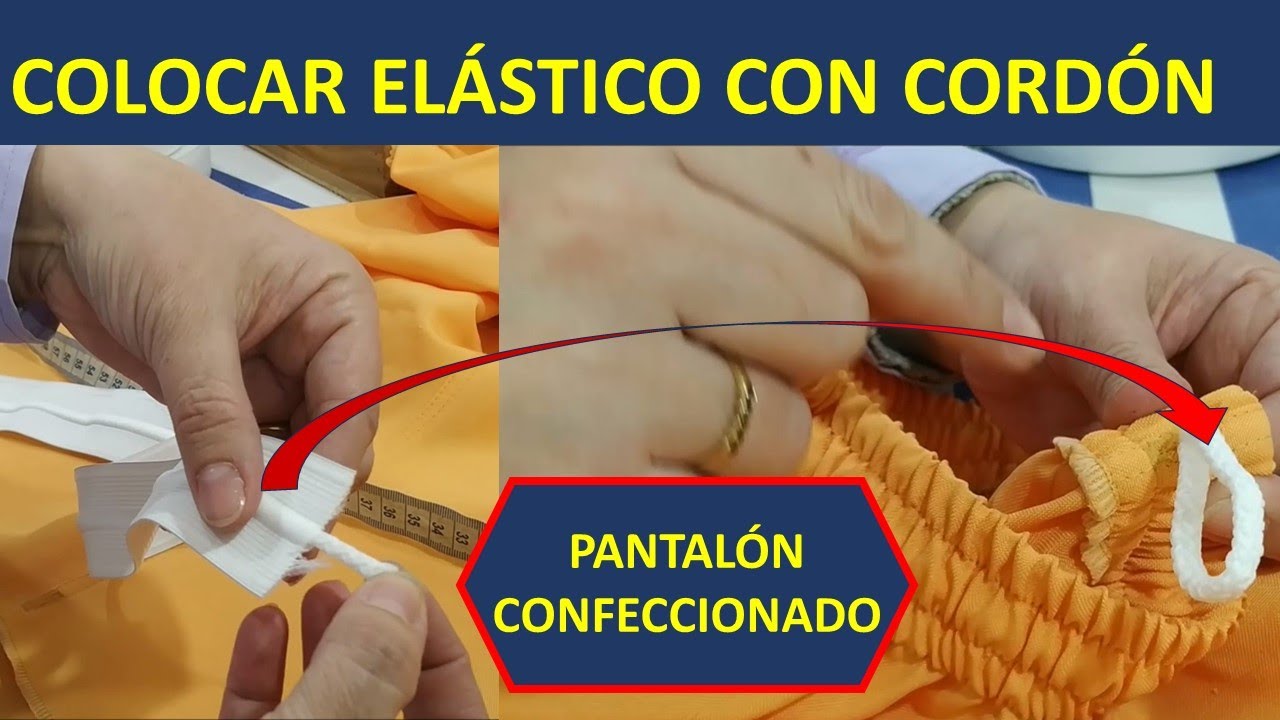 Colocar elástico con cordón a pantalón